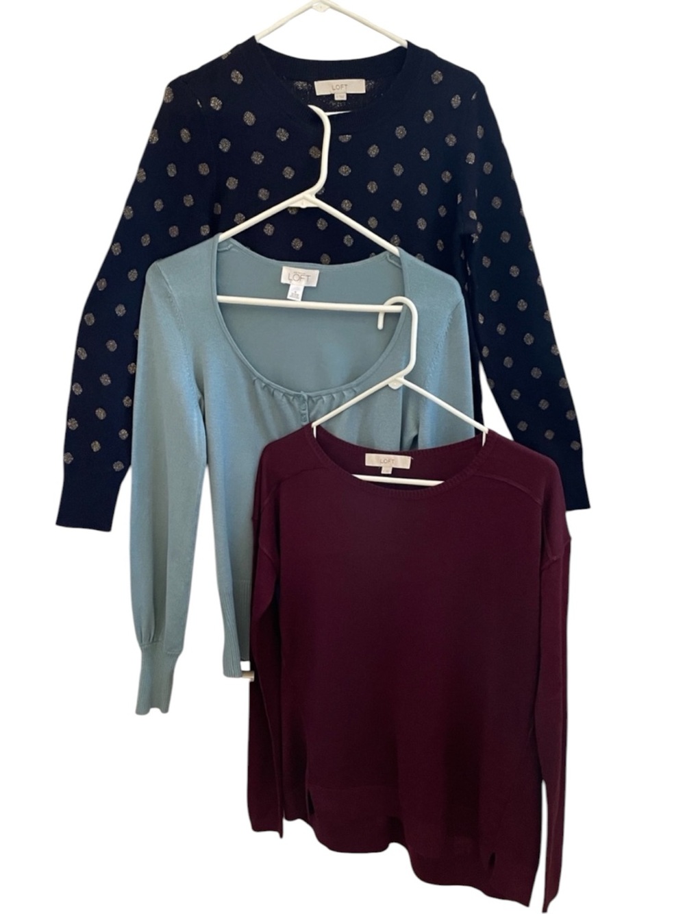 LOFT Bundle of 3 Long-sleeve pullover Sweaters S